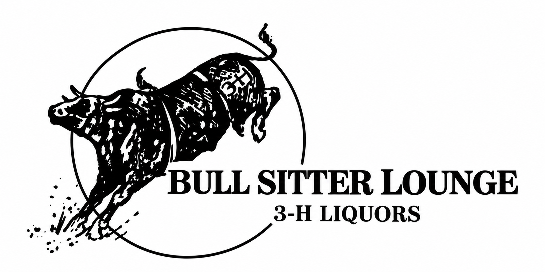 Bull Sitter Lounge 3-H Liquors bucking bull logo